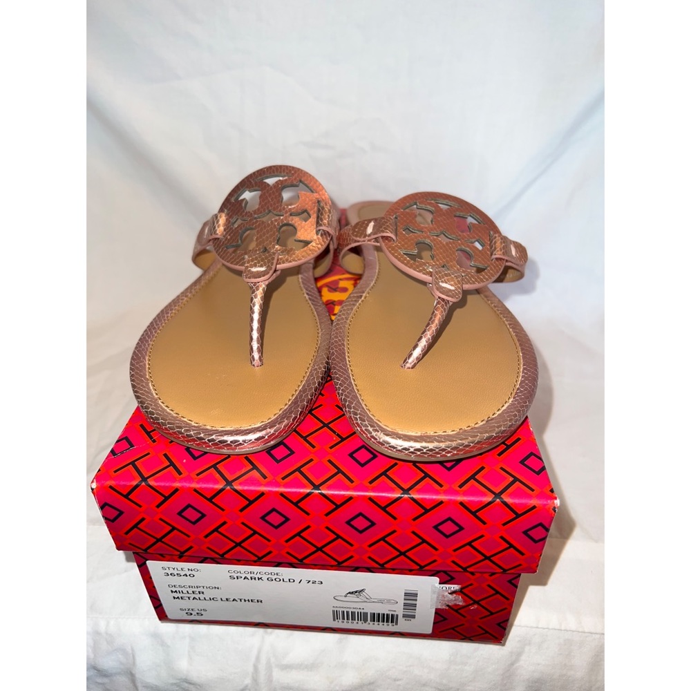 Tory Burch Miller Sandal - Metallic Leather / Spark Gold